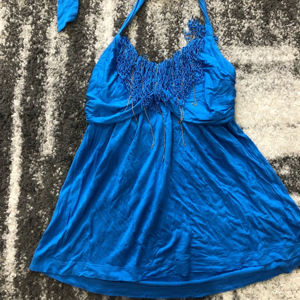 Aqua blue halter top